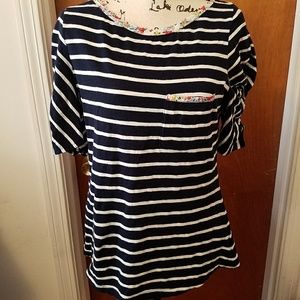 Anthropologie Postmark Navy Striped Blouse
